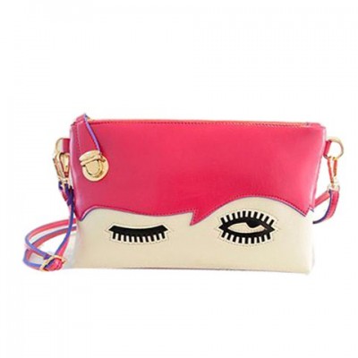 Stylish Women's Clutch With Color Block and Eye Design
